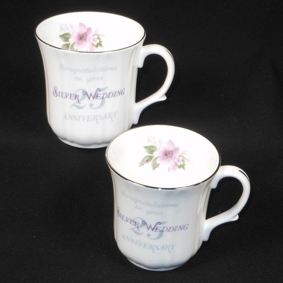 2 coffee mugs. Duchess UK Gillian for 25th wedding anniersary - Picture 1 of 7